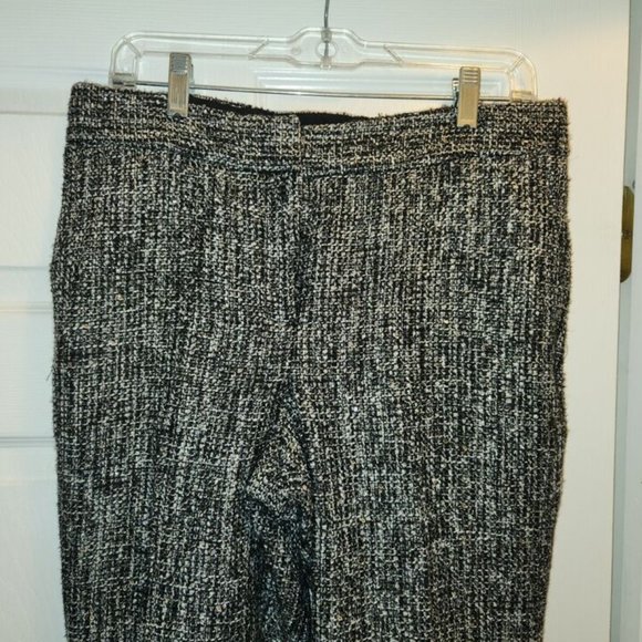 new TALBOTS HAMPSHIRE ANKLE PANTS Black White Sequin Women's 10 Petite - Picture 7 of 8